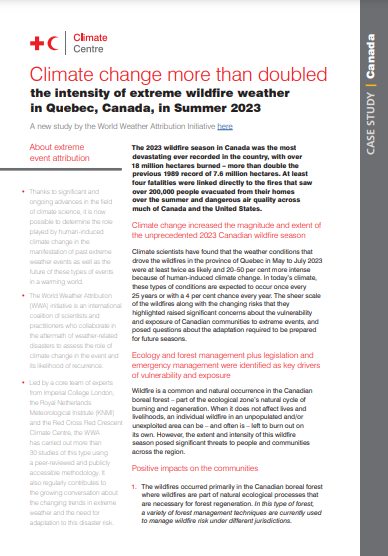 Attribution brief: 2023 Canadian wildfires