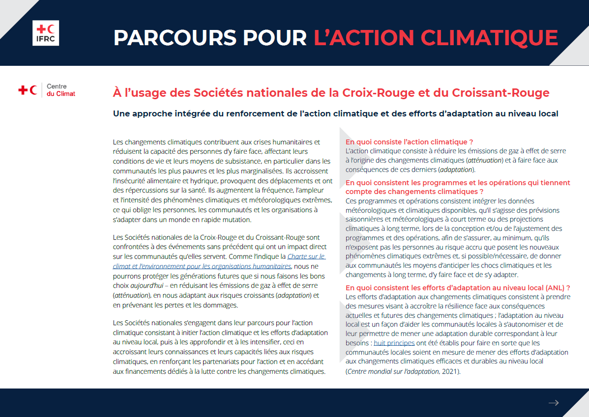 A climate action journey for Red Cross and Red Crescent National Societies
